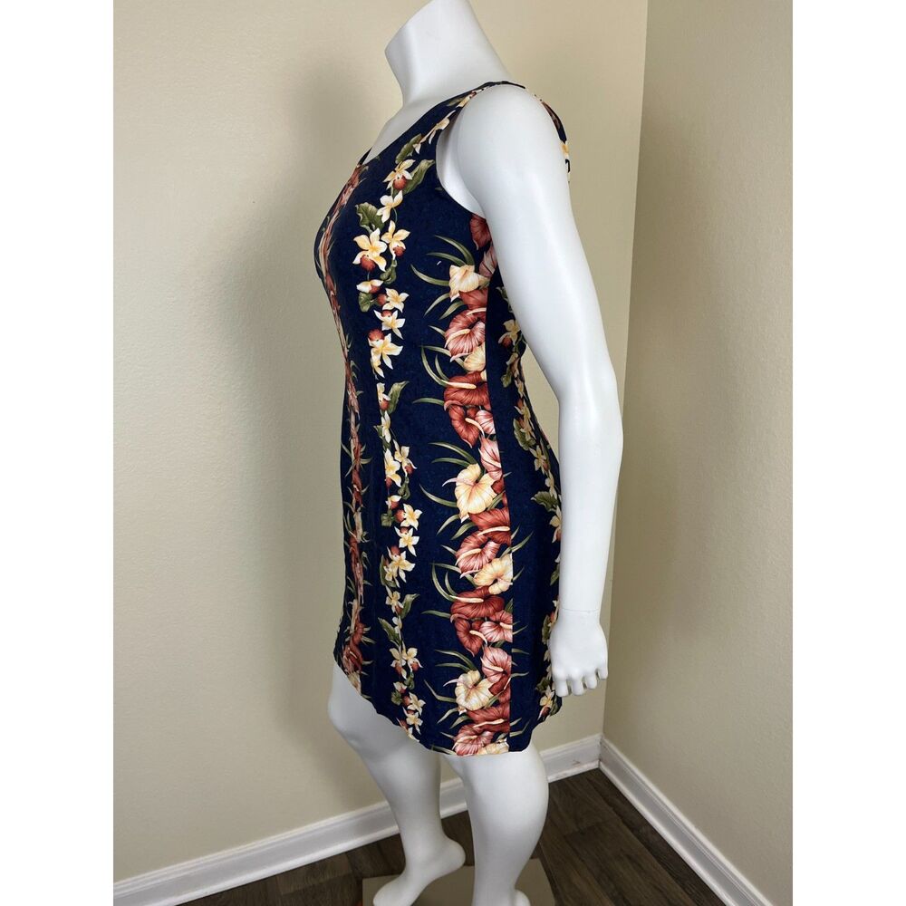 Vintage Two Palms Women Size XL Tropical Floral Sheath Mini Dress Hawaiian Shift - Picture 14 of 14